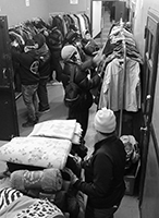 Soup Kitchen : St Luke's Lutheran Church : Hell's Kitchen : Food queues : Food lines : Hell's Kitchen : Streetlife, New York, Photo by Richard Moore
